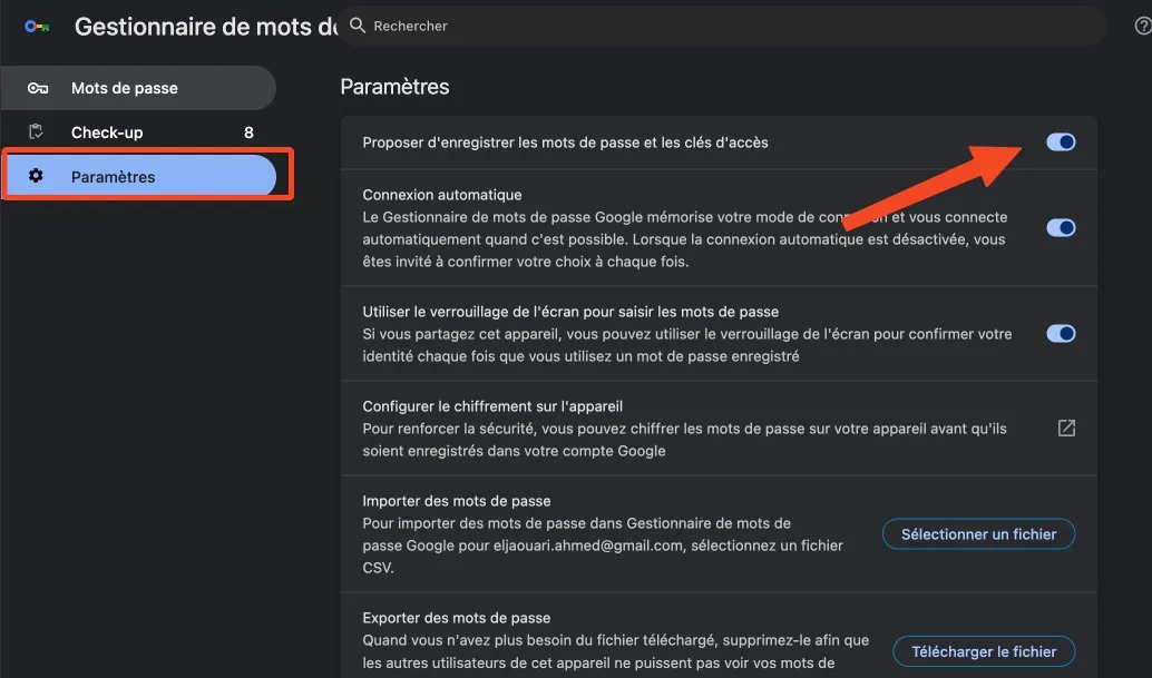 Remplissage mot de passe chrome