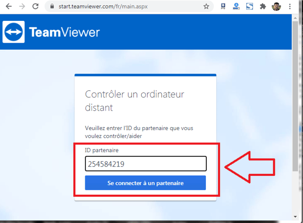 Connexion TeamViewer