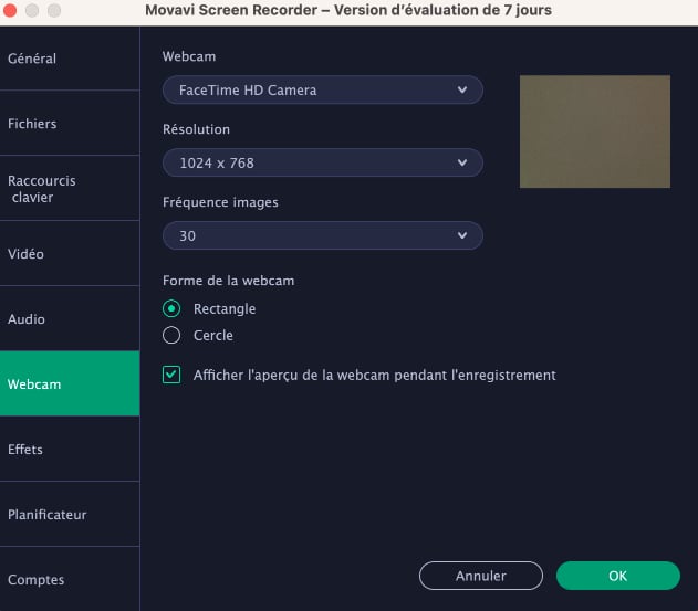 webcam enregistrement ecran
