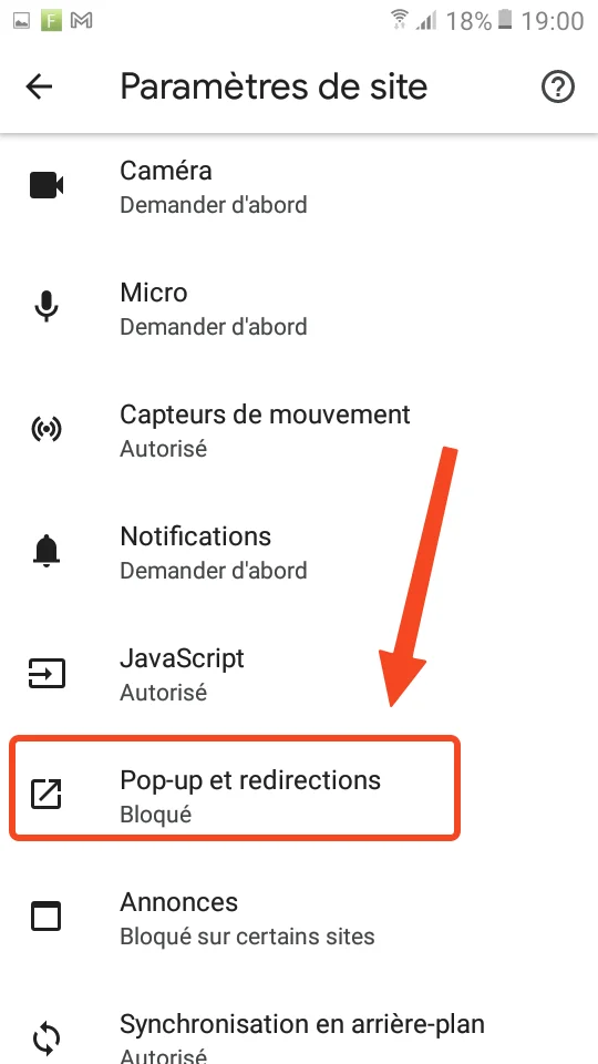 Pop up redirections chrome android