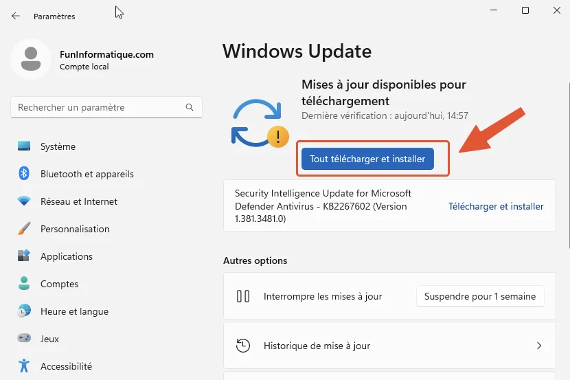 Mise jour windows