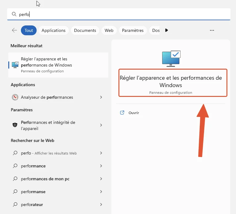 Regler apparences windows