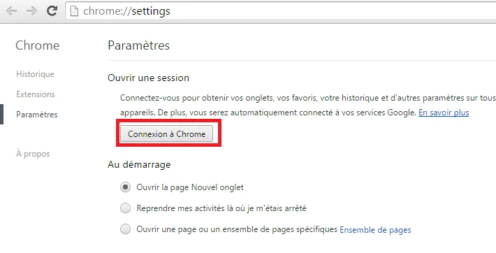 Connexion chrome