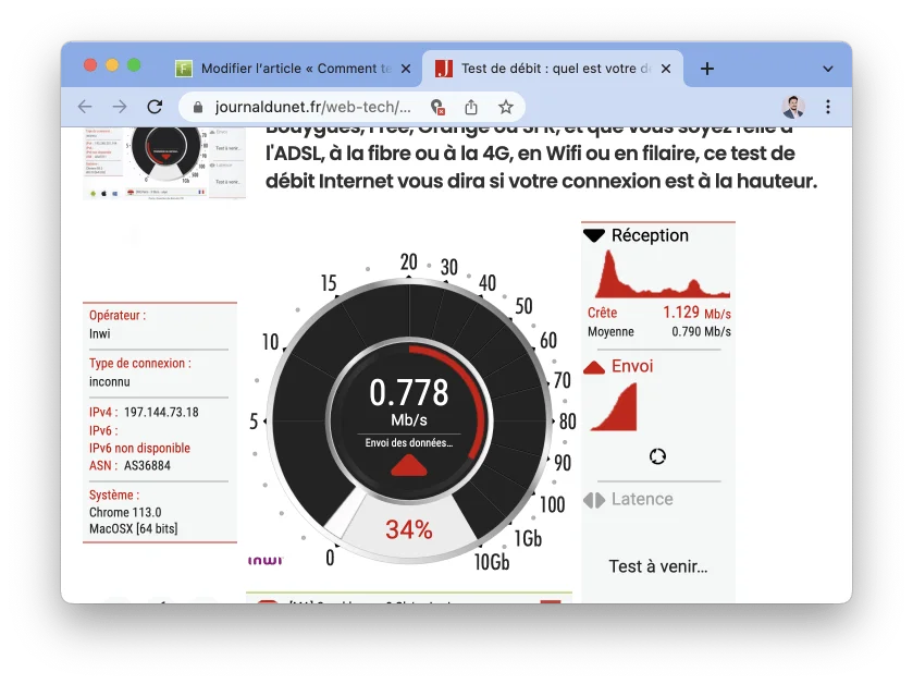 JDN testeur debit internet