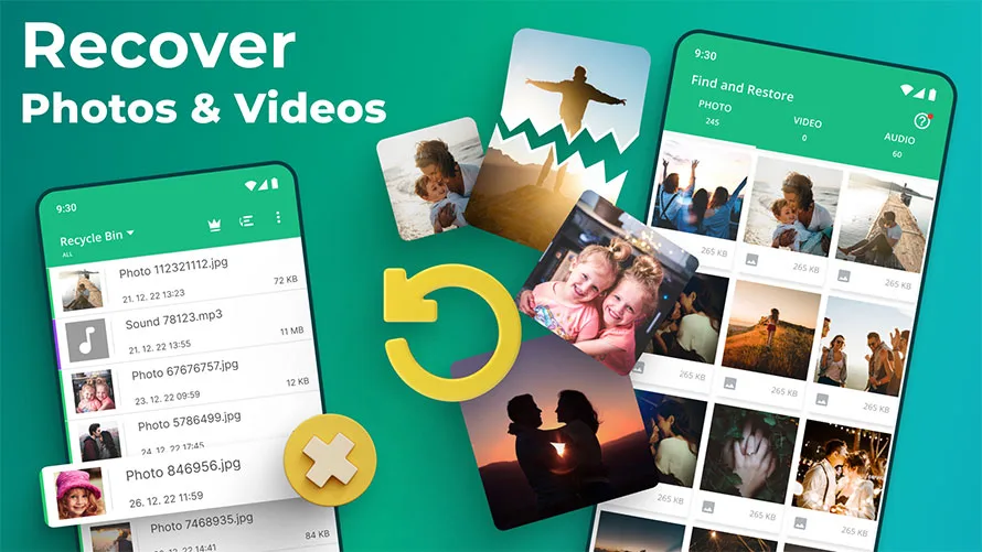 Recuperer photo videos android