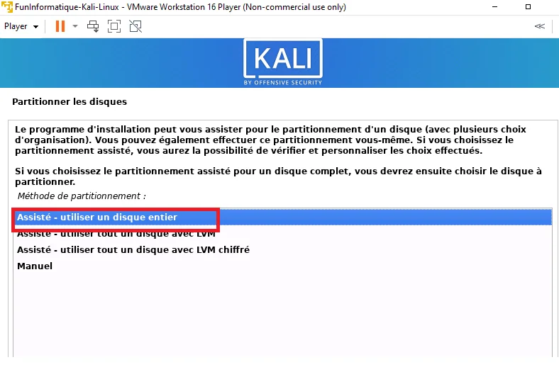 Instalation kali linux 3