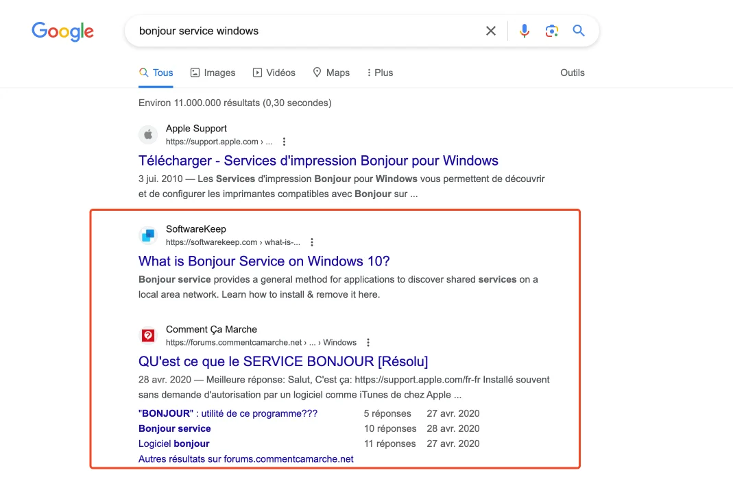 Rechercher procesus google