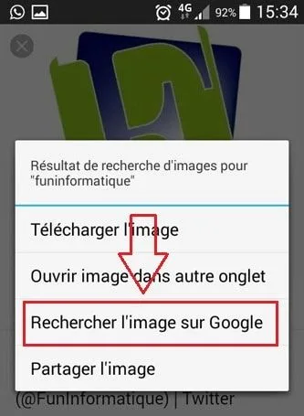 Rechercher par image sur Google Chrome mobile