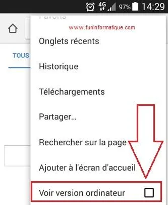 Version ordinateur site web