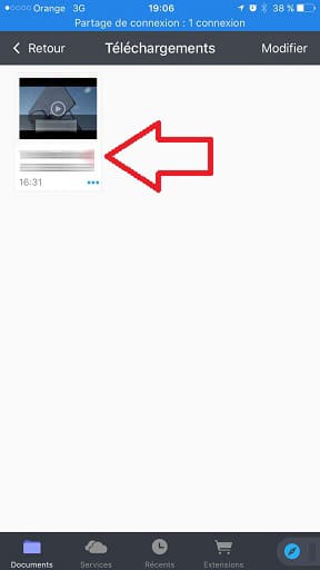 Fichier téléchargé sur iPhone