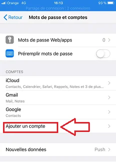 Ajouter compte mail iphone