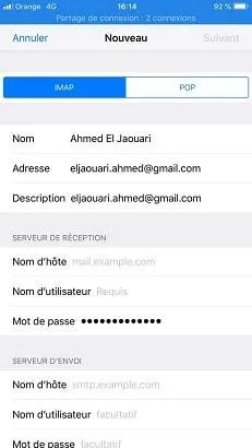 Imap smtp gmail iphone