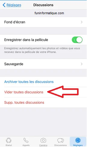 Vider discussions whatsapp