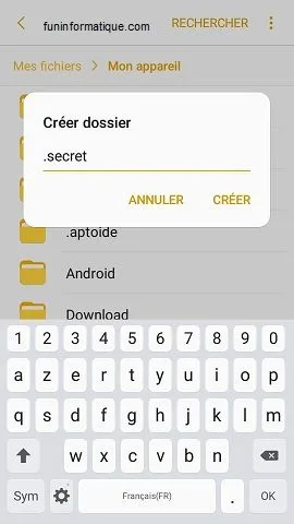 Cacher dossier android