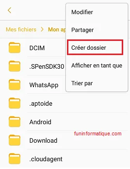 Creer dossier android