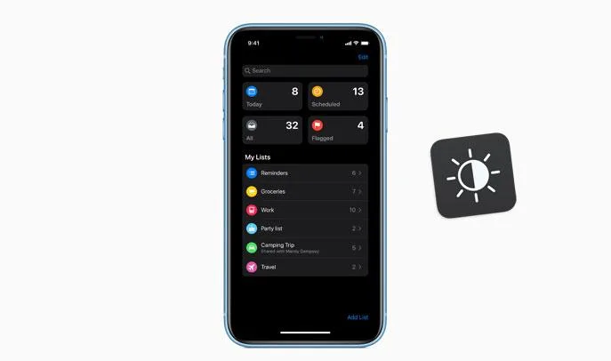 activer dark mode iphone