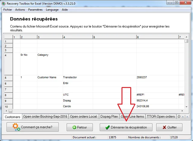 Corriger fichier excel