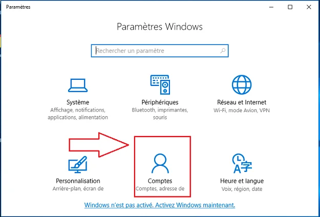 Paramètres Windows 10