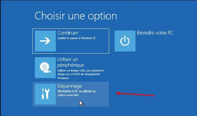 Depannage Windows 10