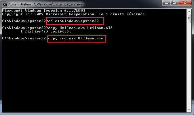 Remplacer utilaman cmd