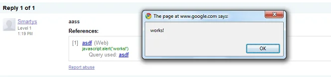 Google support forum xss