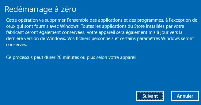 Réinstaller Windows 10 sans perdre ses données et ses applications