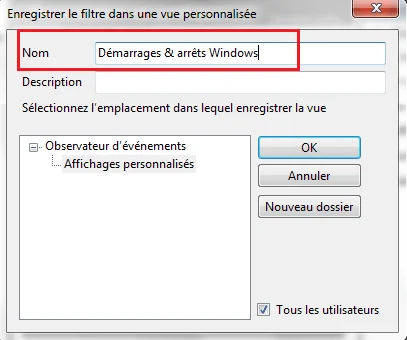 Demarrage arret windows