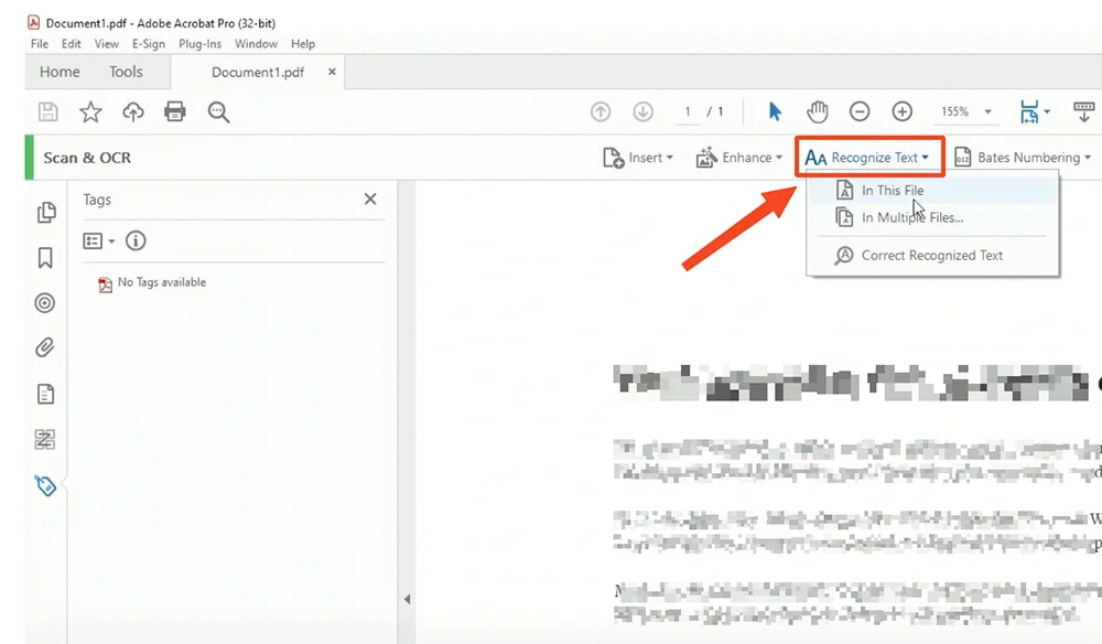 Adobe acrobat pro dc OCR