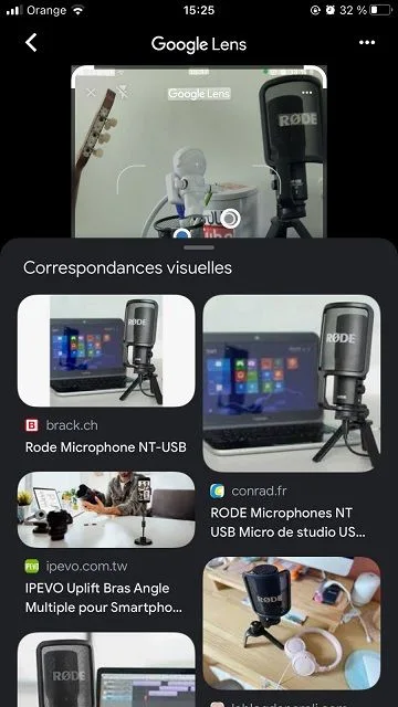 IPhone google lens recherhce par image