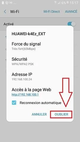 Oublier wifi