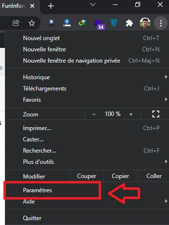 parametres chrome