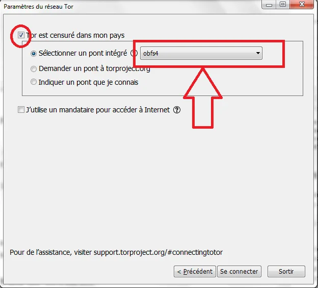 Parametres reseau tor