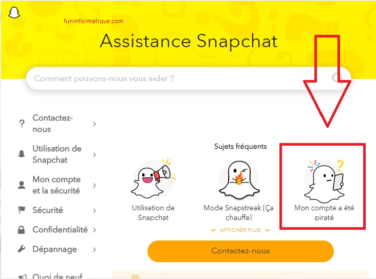 Assistance Snapchat