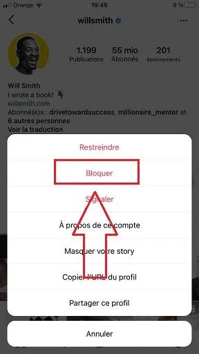 Bloquer personne instagram 2