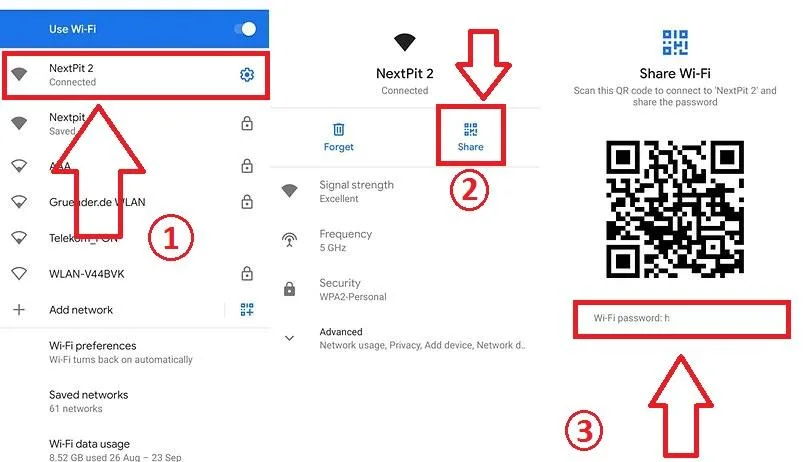 Partager mot de passe wifi android