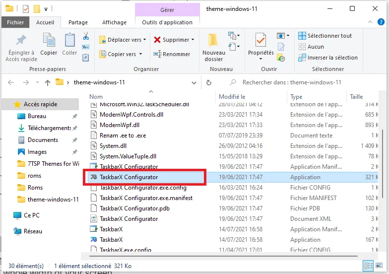 Taskbar configurator