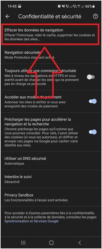 Donnes navigation chrome