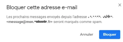 Bloquer adresse mail