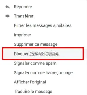 Bloquer mail gmail 1