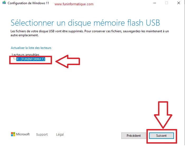 Disque flash windows 11
