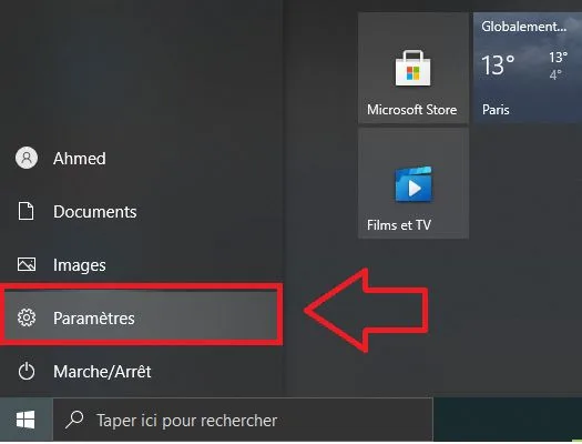 Parametres windows 10
