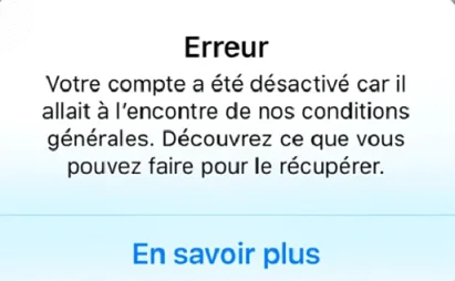 Compte desactive instagram