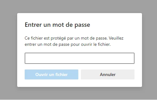 Entrer mot passe pdf