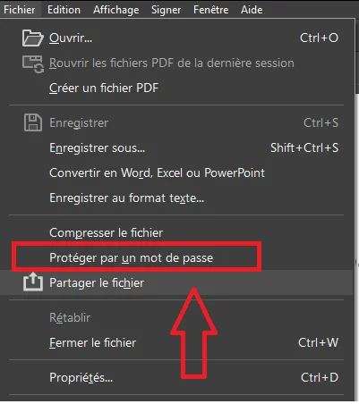 Proteger mot de passe pdf