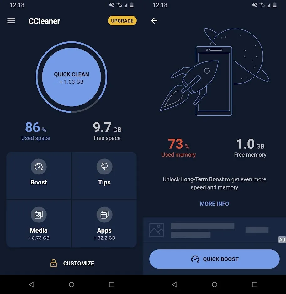 Ccleaner android vider la ram