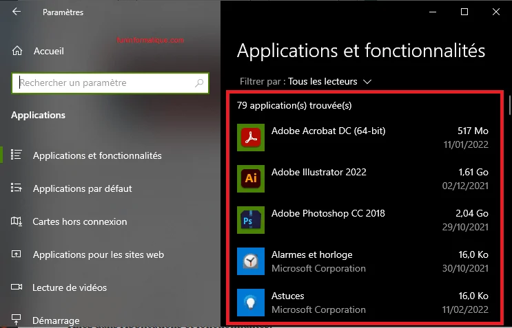 Applications windows 10