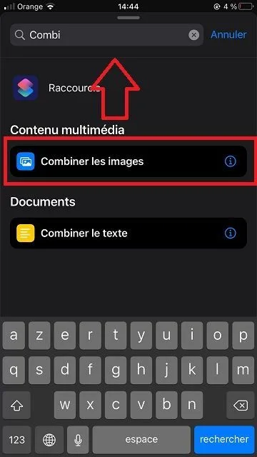 Combiner photo iphone raccourcis