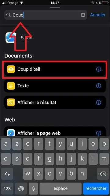 Coup doeil raccourcis
