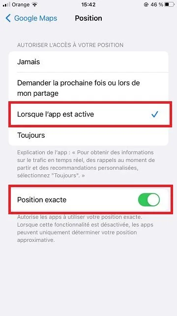 Activer localisation google maps