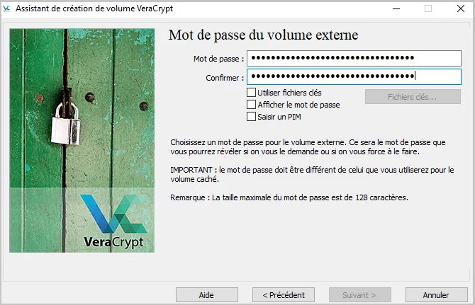 Veracrypt mot de passe cle usb 2